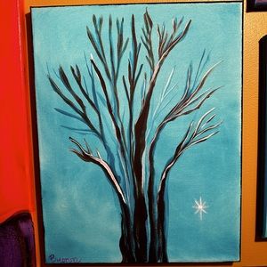 Moonlit nights 11x14” acrylic painting